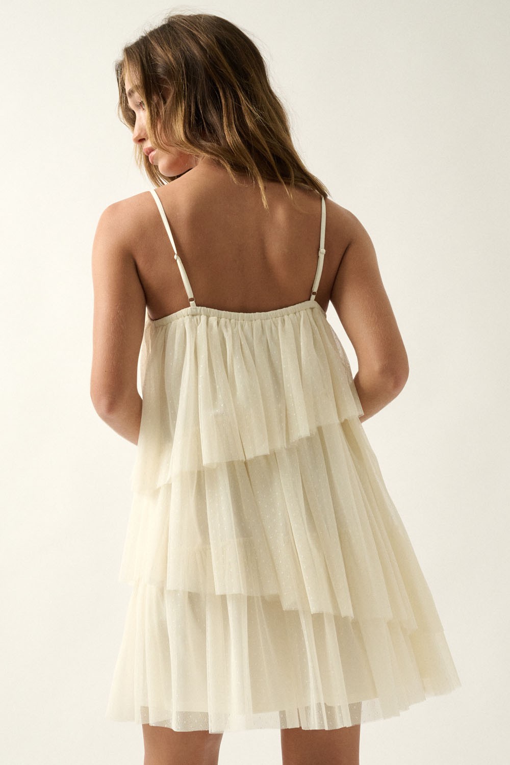 The Wrenley Layered Tulle Mini Dress | Cream |