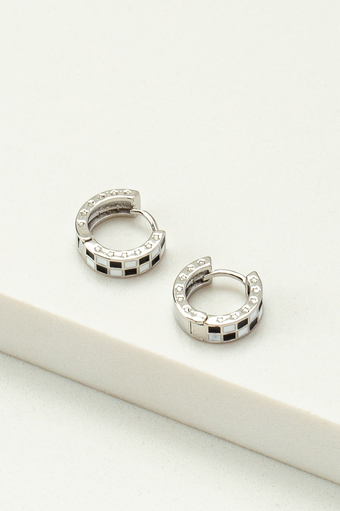 The Holli Checkered Huggie Earrings