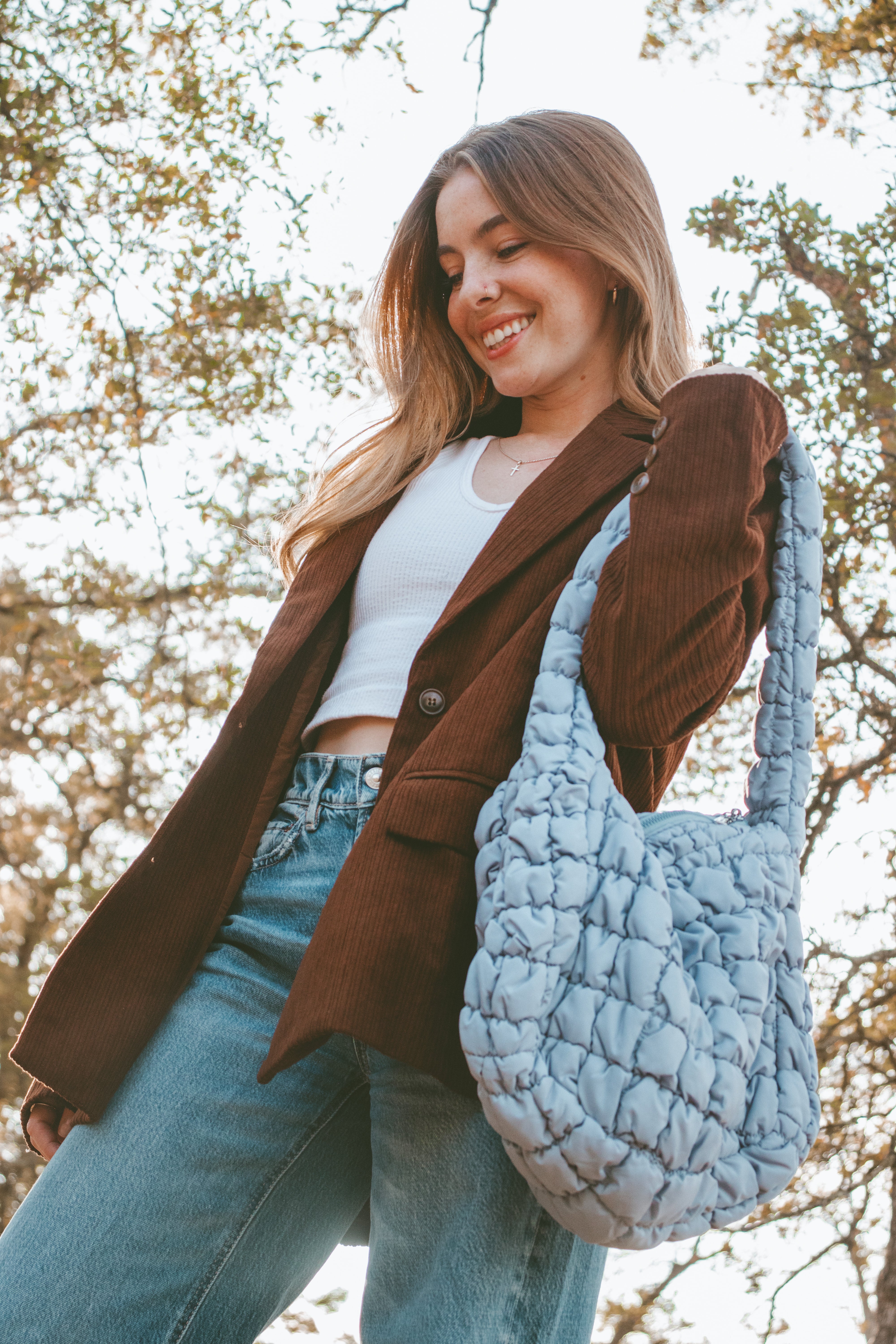 The Zoe Quilted Puffer Hobo Bag