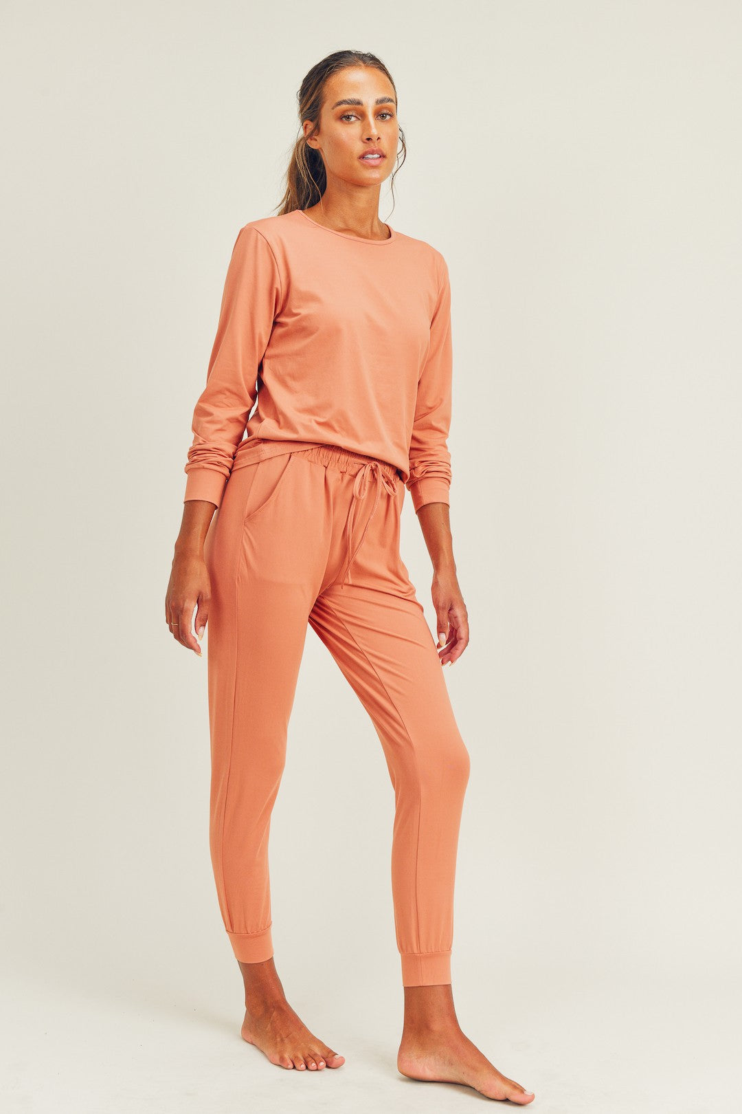 The Emmi Ultra Soft Top + Pant Loungewear Set | Copper |