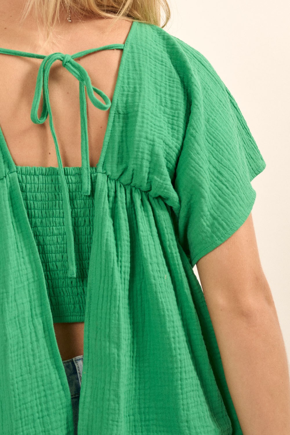 The River Square Square Neck Top | Kelly Green |
