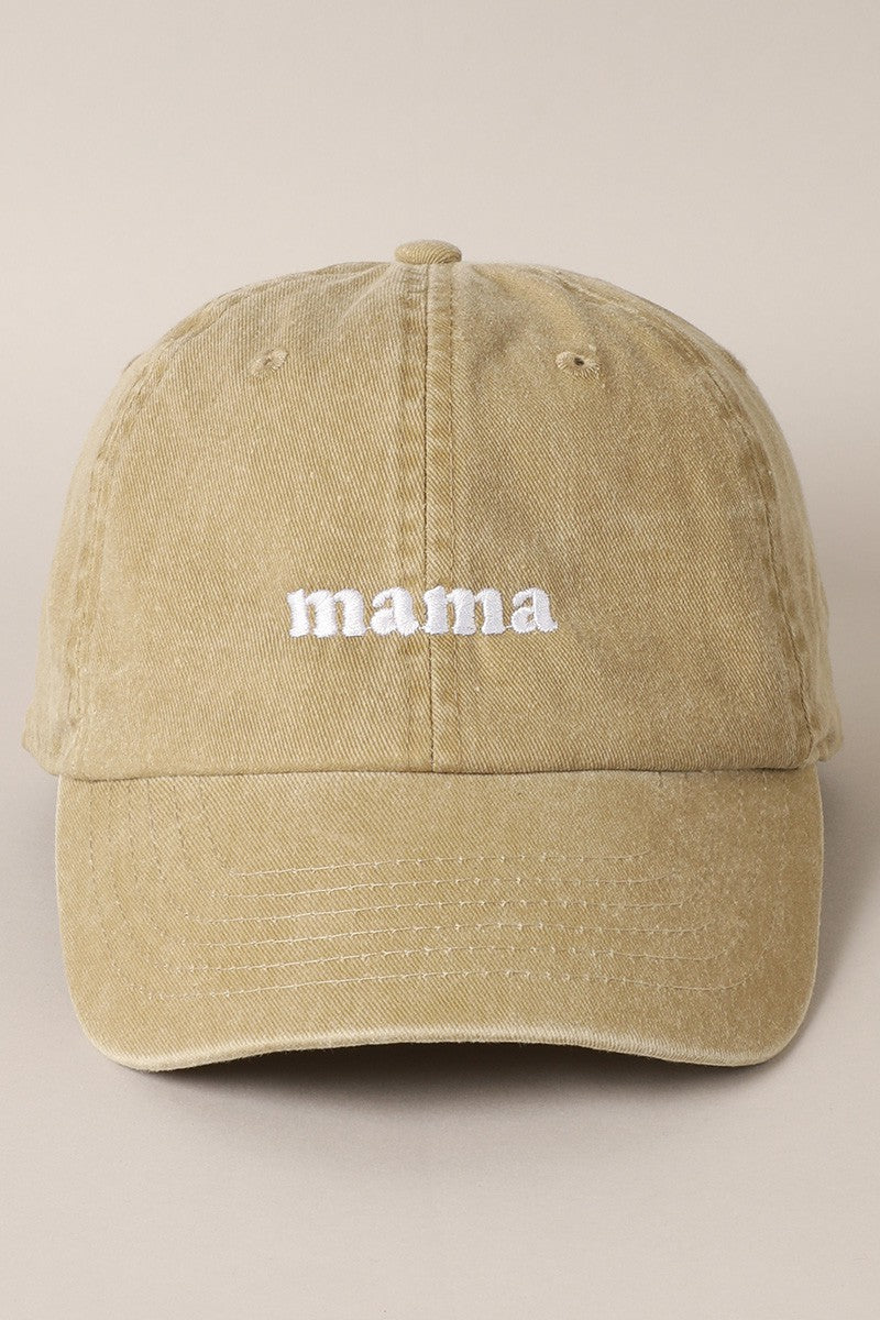 The Mama Embroidered Cotton Baseball Cap