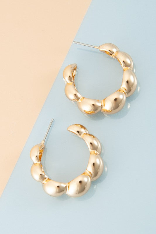 The Twist Bubble Hoop Earrings | Gold + Silver |