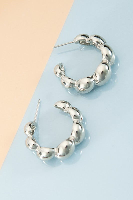 The Twist Bubble Hoop Earrings | Gold + Silver |