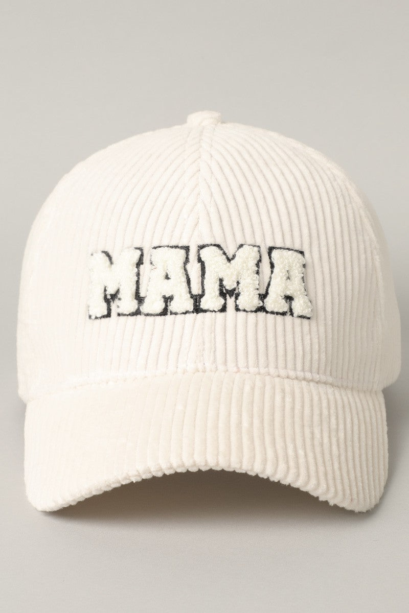 The MAMA 3D Embroidered Corduroy Baseball Cap