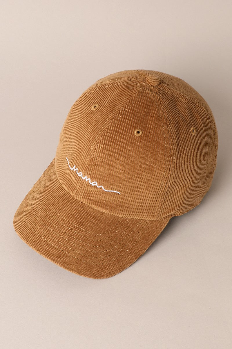 The Cursive Mama Embroidered Corduroy Hat