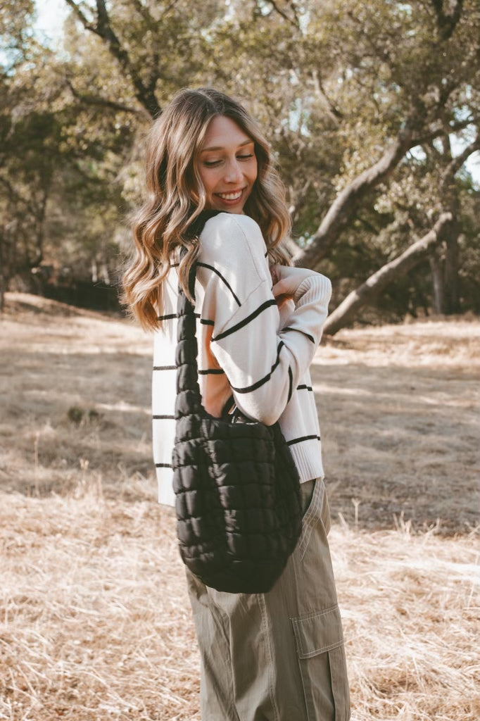 The Zoe Quilted Puffer Hobo Bag