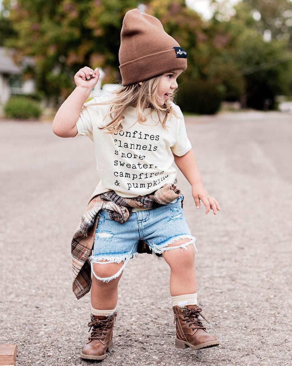The Bonfires, Flannels + S'mores Infant/Toddler Graphic Tee | Ivory |