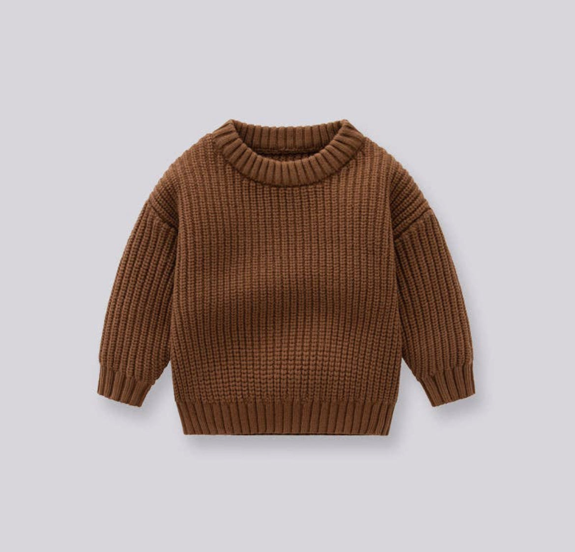 The Sutton Baby/Toddler Knit Pullover Sweater | Brown |