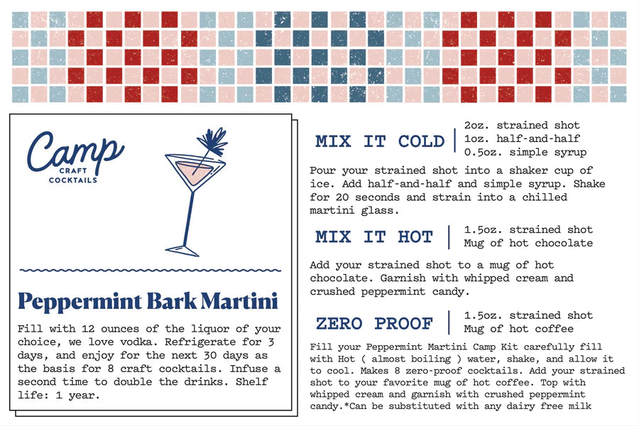 Camp Craft Cocktails | Peppermint Bark Martini |