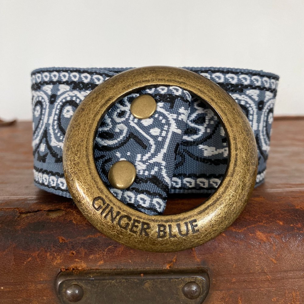 Ginger Blue Belt | Denim Blue Paisley |