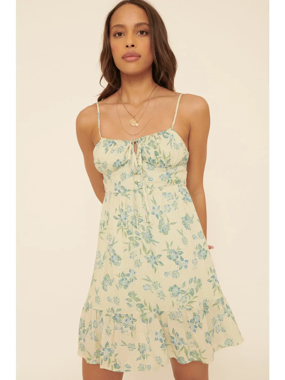 The Paige Floral Cami Mini Dress | Seagrass |