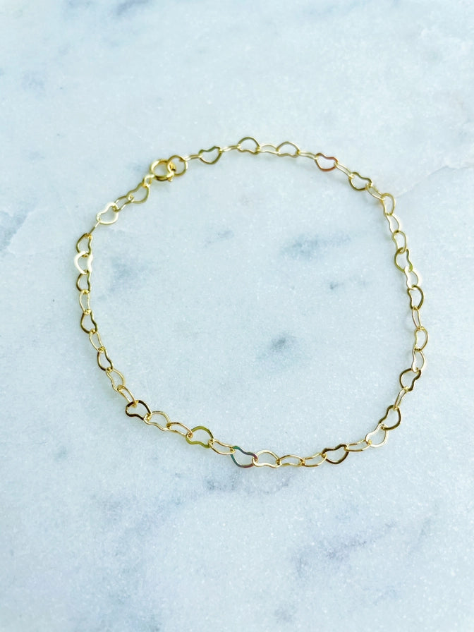 The Dainty Heart Bracelet | Gold |