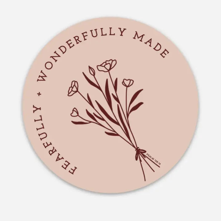 The Fearfully and Wonderfully Made Sticker | Blush |