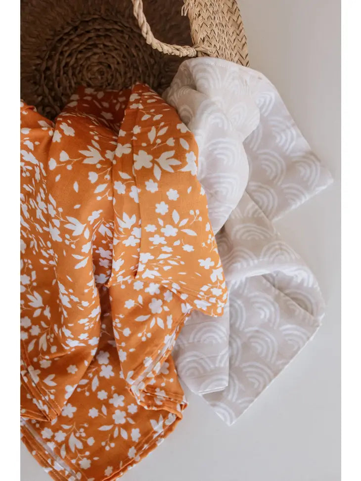 The Fae Floral Swaddle | Rust |