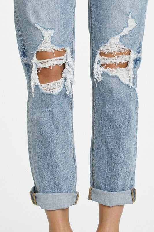 The Frankie Mid Rise Girlfriend Jeans | Medium Wash |
