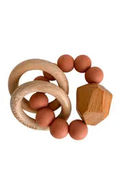 Silicone + Wood Baby Teething Ring