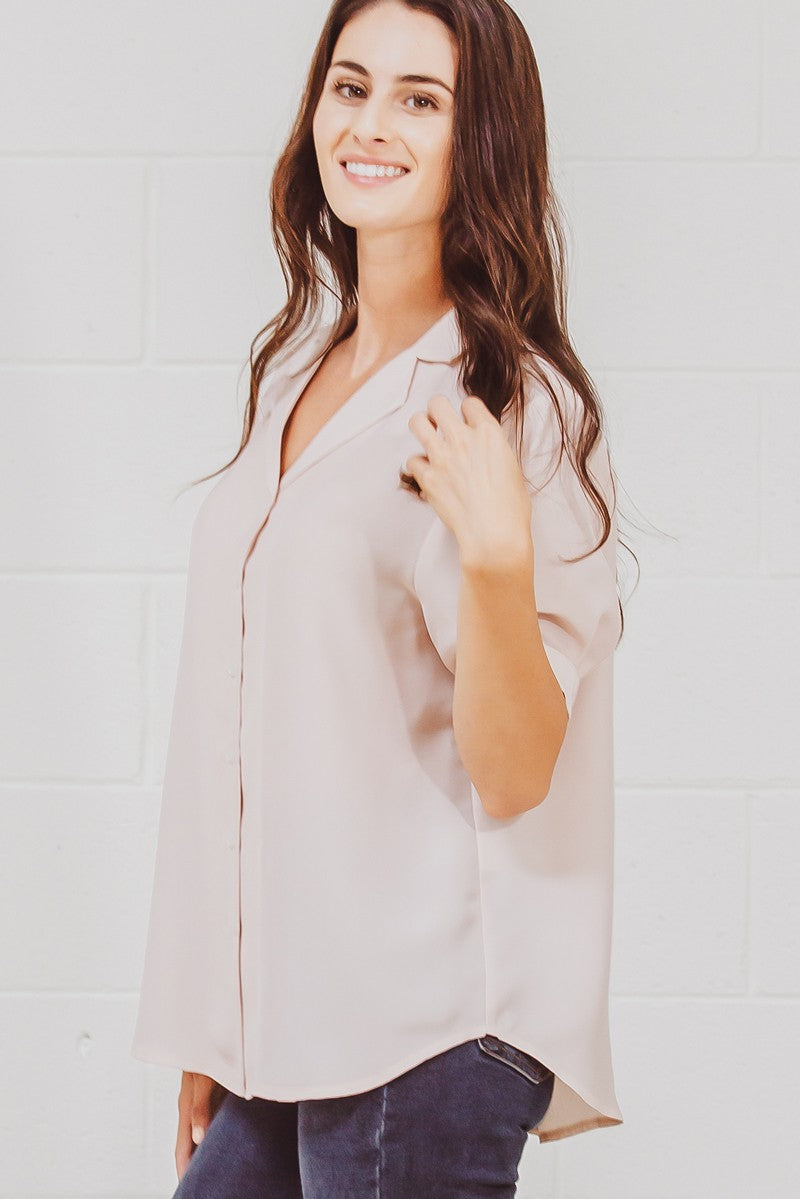 The Charlotte Button-up Top | Blush |