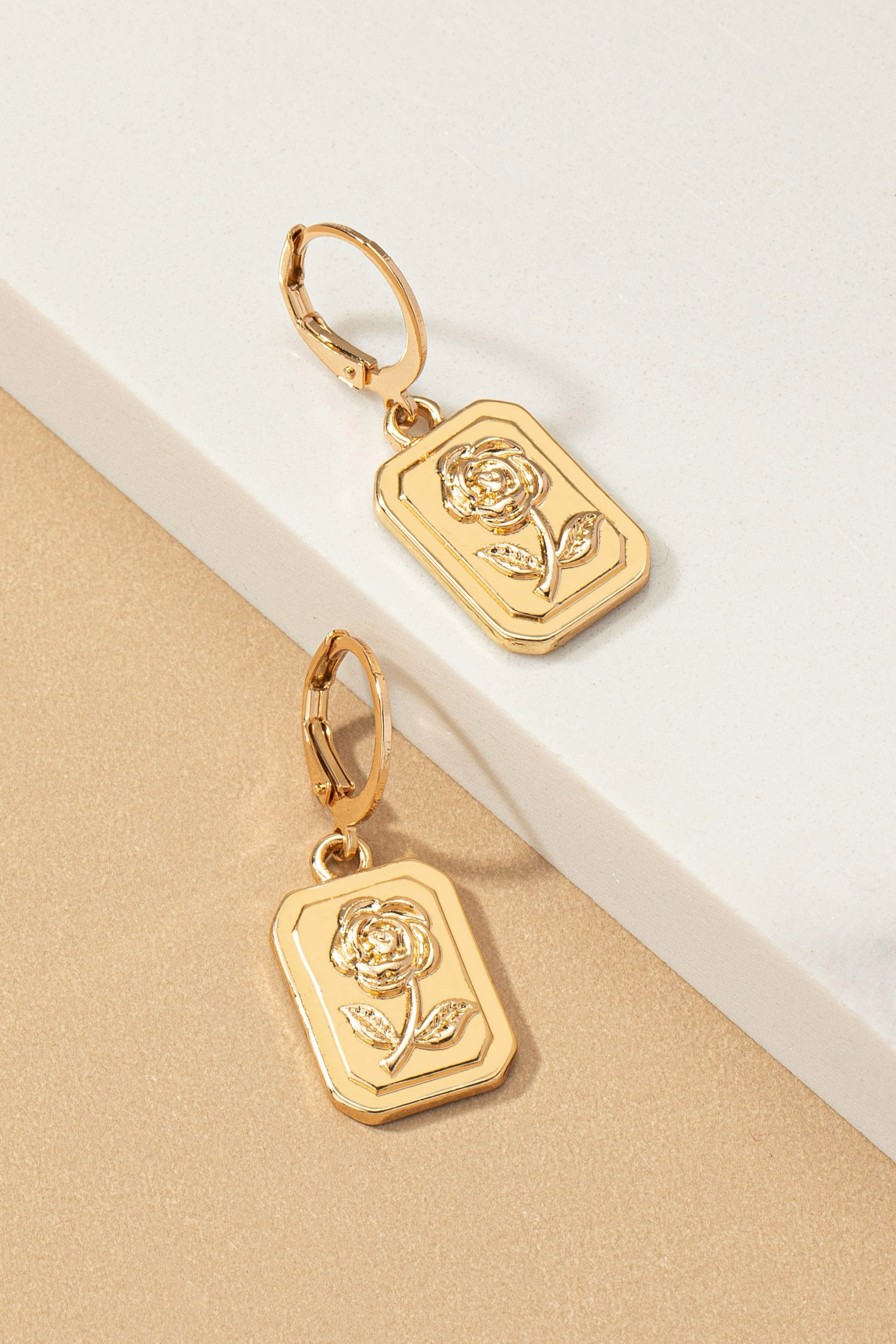 The Rosie Drop Charm Earrings | Gold |