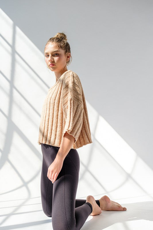 The Wendi Two-Tone Sweater | Taupe |