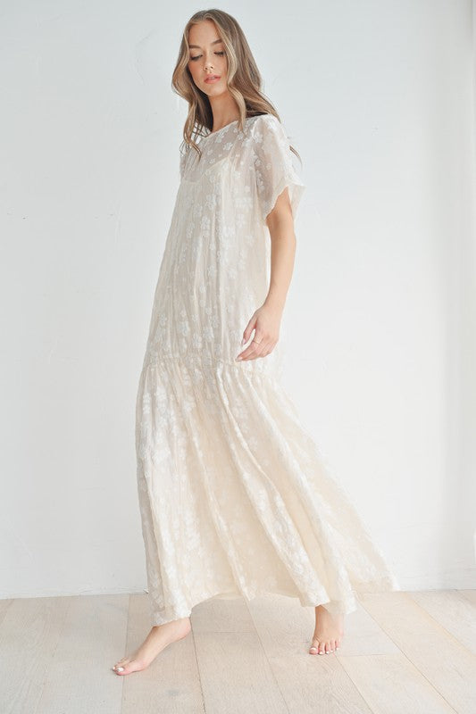 The Ember Lace Floral Maxi Dress | Cream |