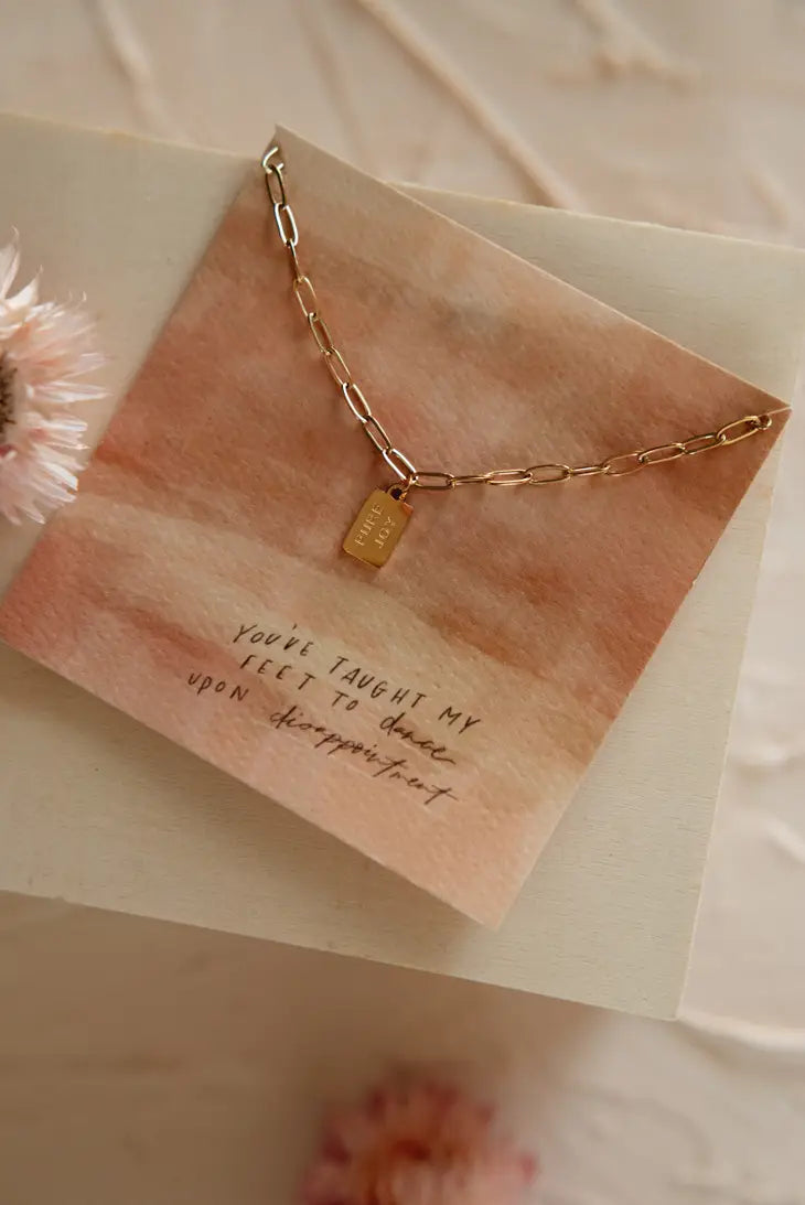 The Prue Joy Mini Tag Necklace | Gold |