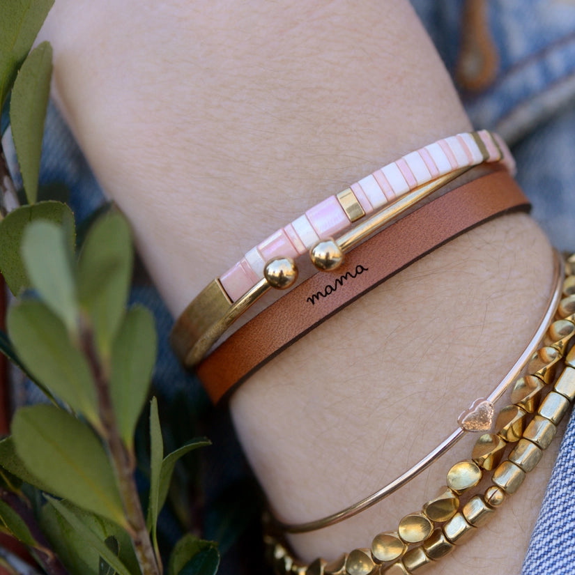 The Mama Bracelet | Brown Leather |
