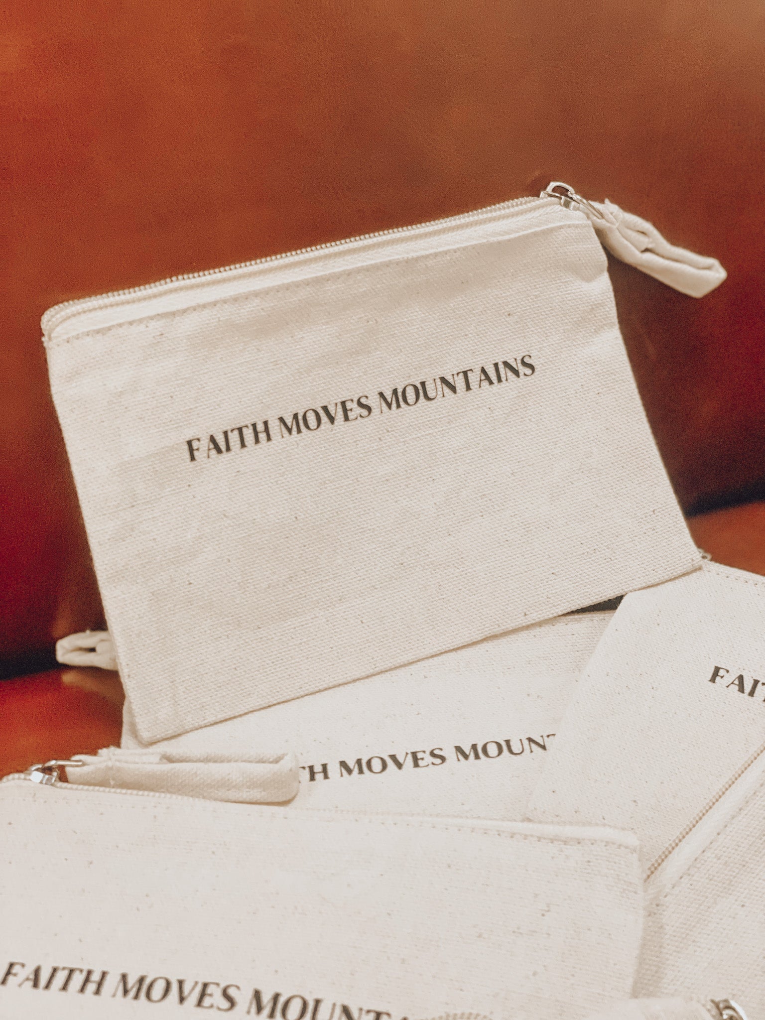 The Faith Moves Mountains Pouch | Canvas |